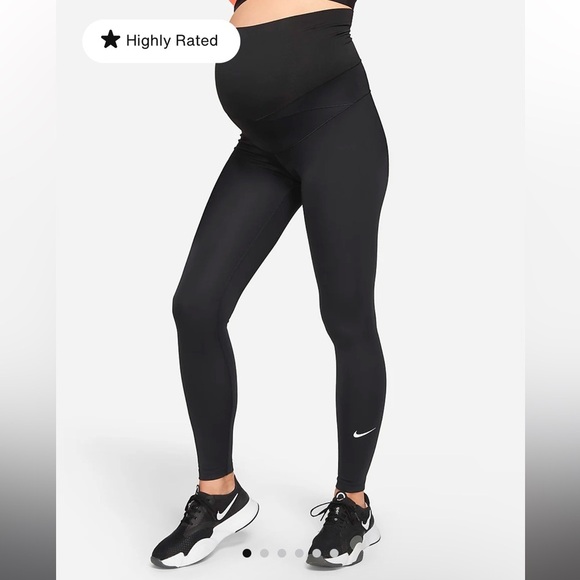 Nike One Women's High-Waisted Leggings (Maternity) in Black Size Large - Picture 1 of 15